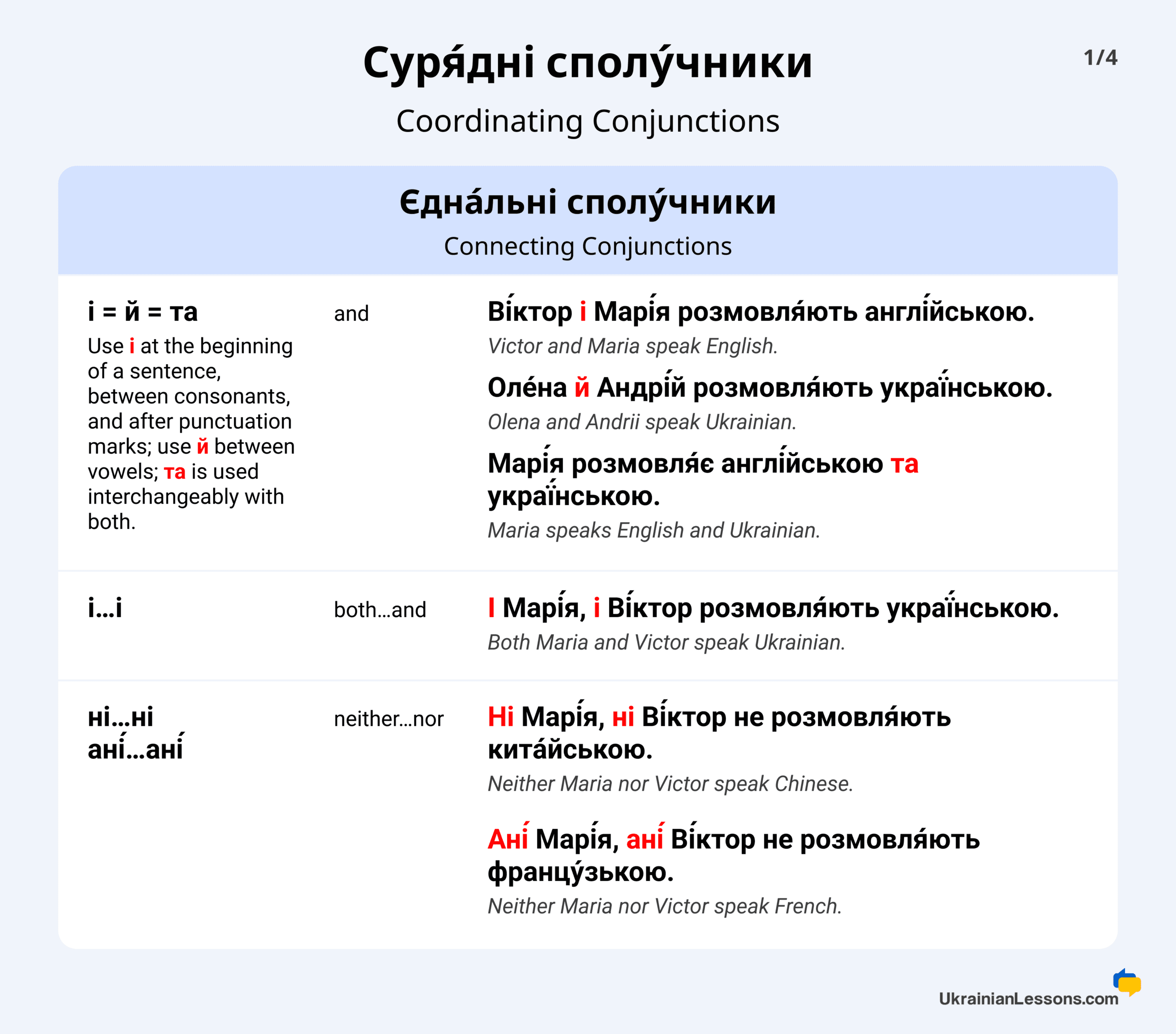 Conjunctions