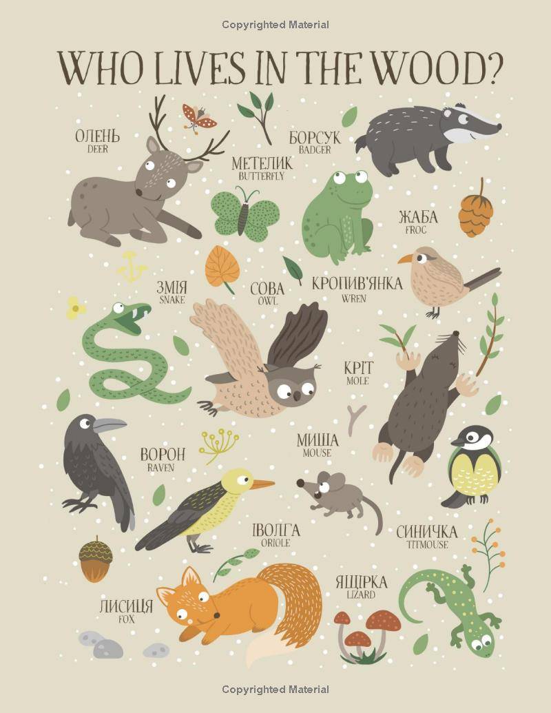 Explore the animal world in Ukrainian with this fun bilingual story!
